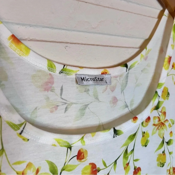 Microstar White Floral Flowy Swing Sun Mini Dress, Women’s Size Large - Picture 9 of 9